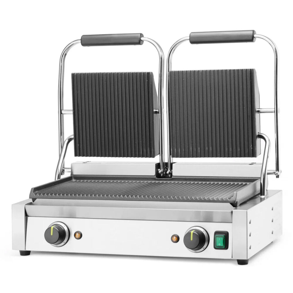 Panini grill Metos 475x230 räfflad, dubbel
