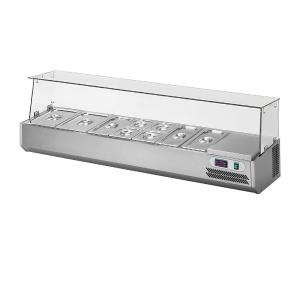 Refrigerated display Metos VPZ11-45CD,with glass and cooling unit on theright